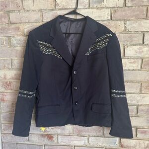 Custom Navy Blazer with Sequin Accents
